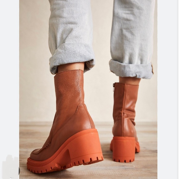 Free People leather boot in Terra Cotta - Picture 7 of 13